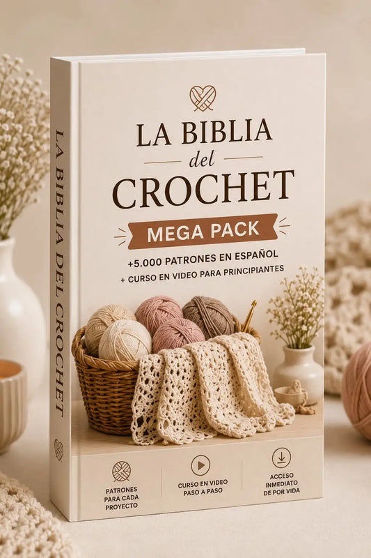 LA BIBLIA DEL CROCHET — Curso en Video para Principiantes + Mega Pack con +5.000 Patrones en Español  + 4 Bonus